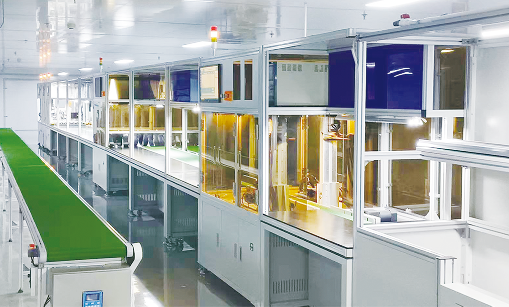 Cylindrical battery pack module assembly line