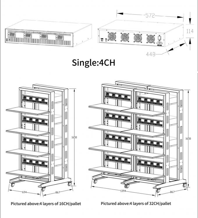 Voltage 6000mV-75000mV Discharge Lithium Ion Battery Charge Regenerative Cell Tester Grading Machine for Prismatic Cell 3